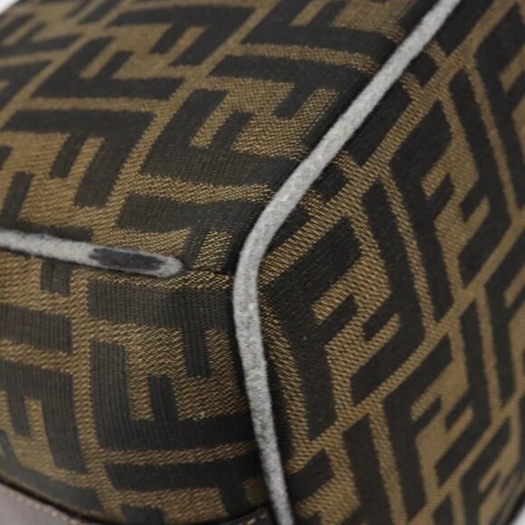 FENDI Zucca Canvas Vanity Hand Bag Black Brown Auth 146506 - Picture 5 of 16